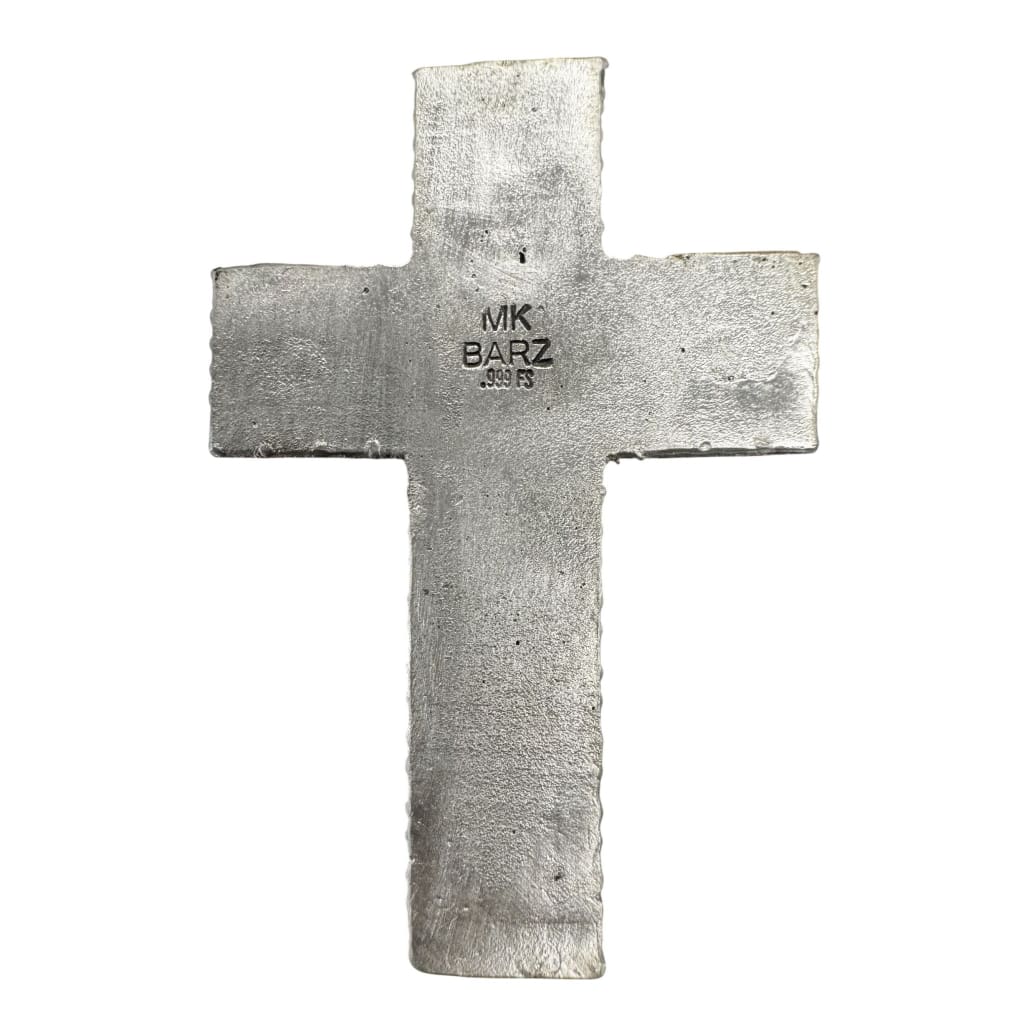 1.22 oz MK BarZ Jesus Crucifix Hand Poured.999 FS