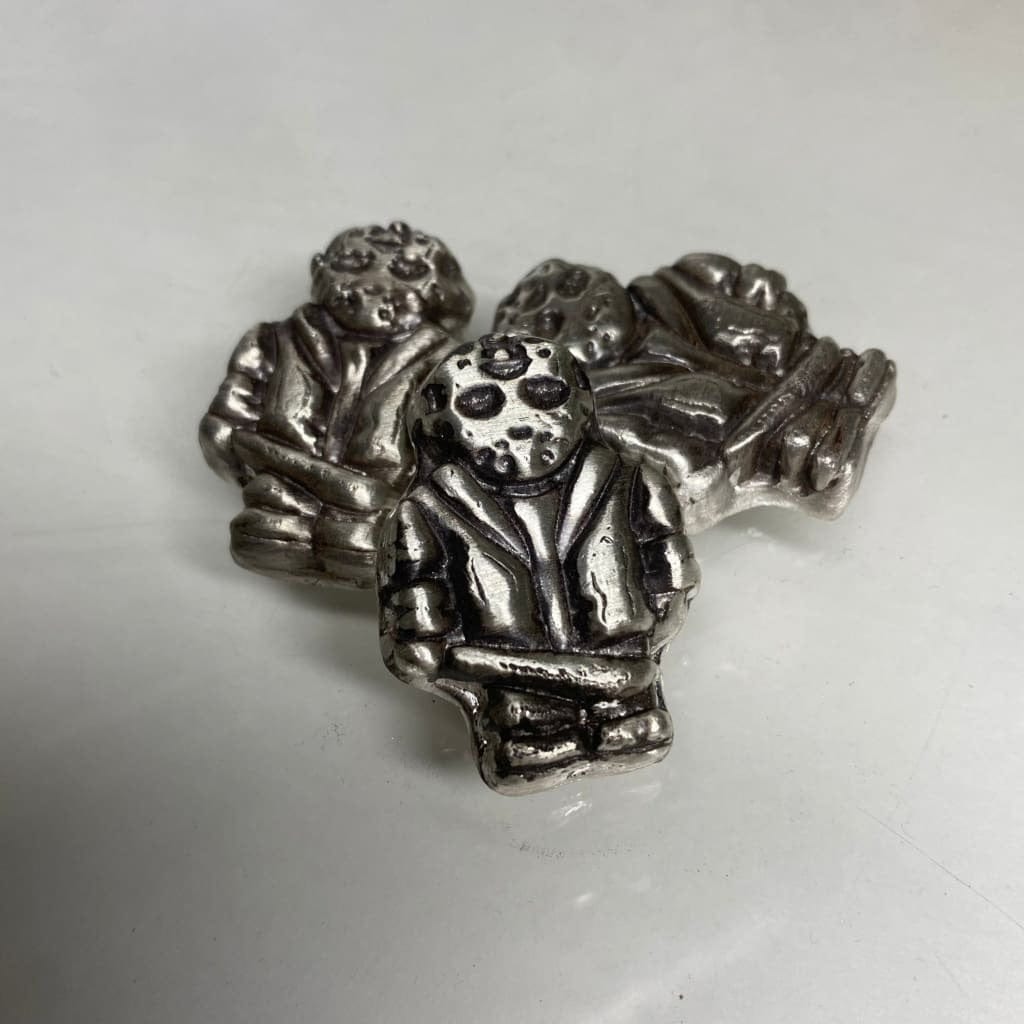 1.5 Troy Oz. MK BarZ Miniature Menace- Jason Hand Poured.999 Fine Silver