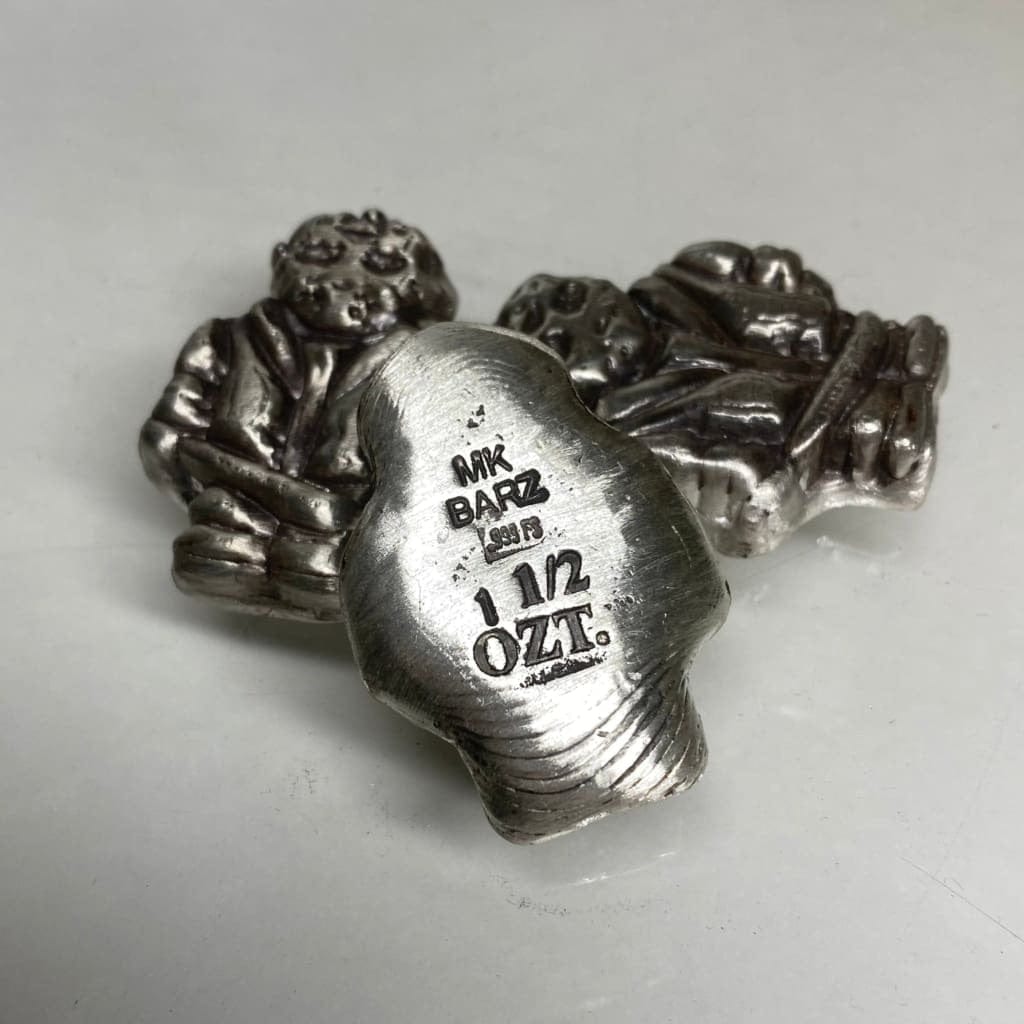 1.5 Troy Oz. MK BarZ Miniature Menace- Jason Hand Poured.999 Fine Silver