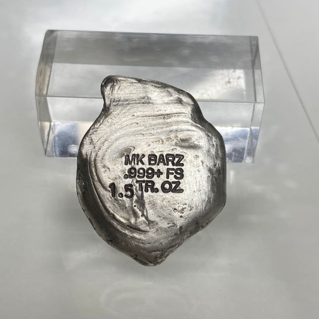 1.5 Troy Oz. MK BarZ Reaper’s Visage Hand Poured.999 Fine Silver
