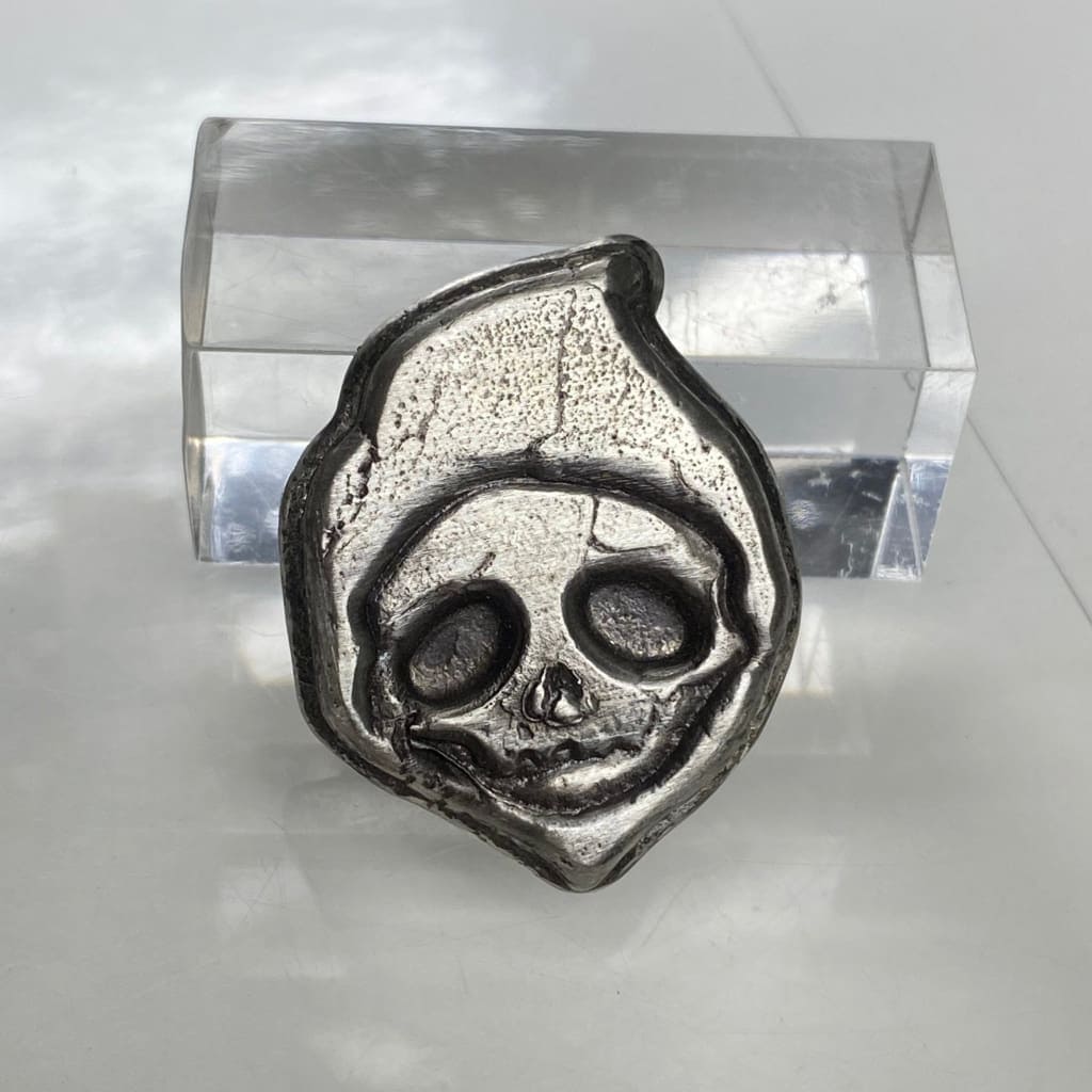 1.5 Troy Oz. MK BarZ Reaper’s Visage Hand Poured.999 Fine Silver