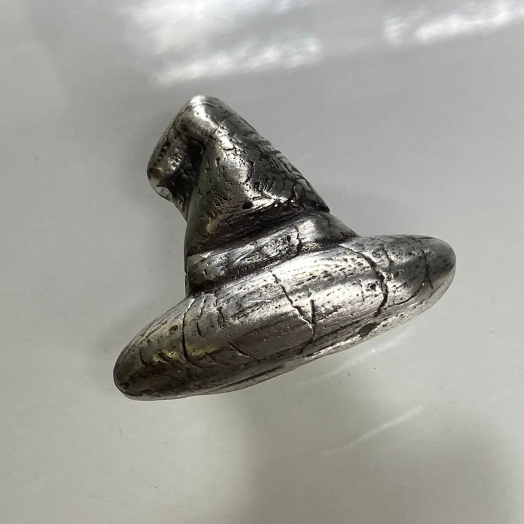 1.5 Troy Oz. MK BarZ Witches Hat Hand Poured.999 Fine Silver