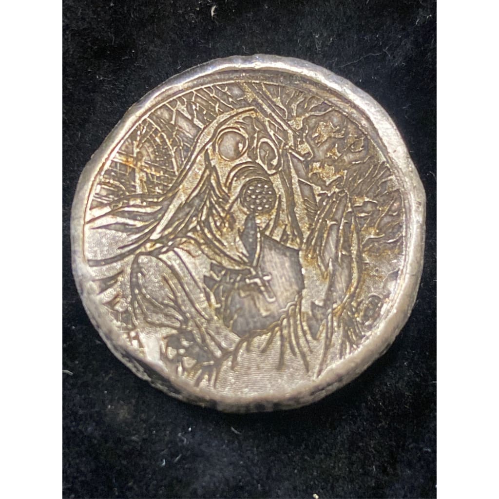 MK BARZ” Gas Mask Nu “ round 999 FS 1 Troy ounce