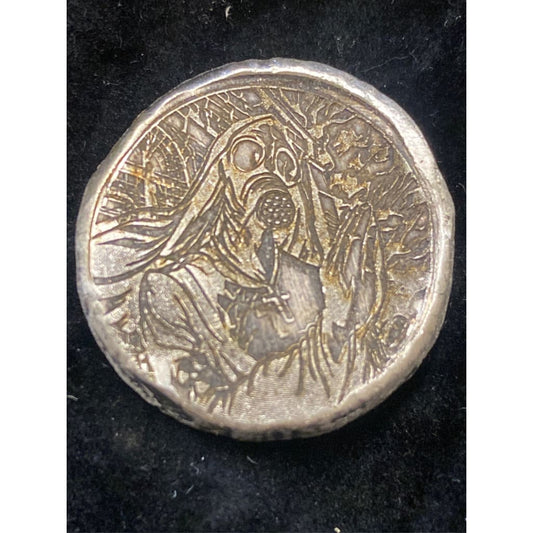 MK BARZ” Gas Mask Nu “ round 999 FS 1 Troy ounce