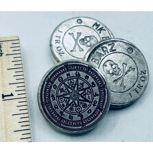 1 Oz MK BarZ Heptragram Round.999 Fine Silver