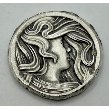 1 oz MK BarZ Majestic Flow Art Nouveau Lady Stamped.999 Fine Silver Bar