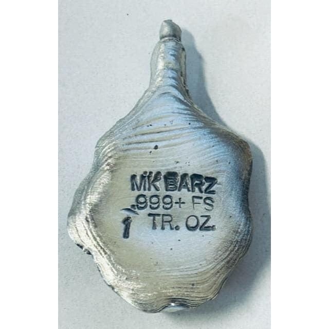 1 Oz MK BarZ Skeleton Middle Finger Hand Poured.999 FS