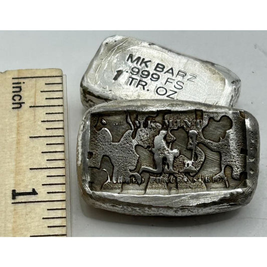 1 Oz MK BarZ Take a Knee U.S. Armed Forces Tribute Stamped Mini Bar.999 FS - silver bullion