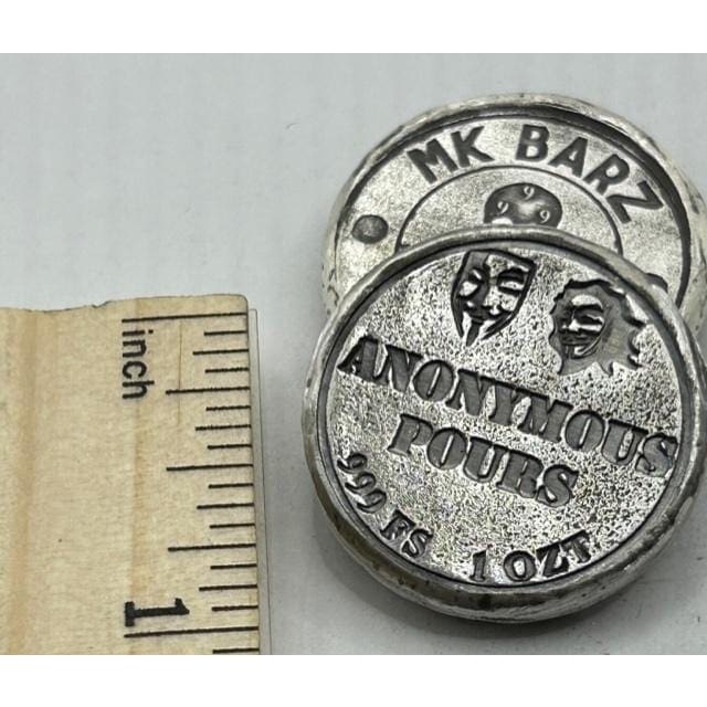 1 ozt MK BarZ Anonymous Pours/MK Barz Stamped Round.999 FS