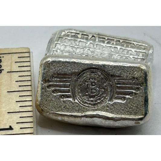 1 Ozt MK BarZ Bit Coin Winged Bar Shiny Mini Weight Bar.999 Fine Silver