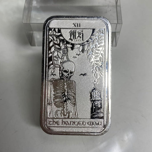 1 Ozt MK BarZ Mint The Hanged Man Tarot Card Art Bar.999 FS