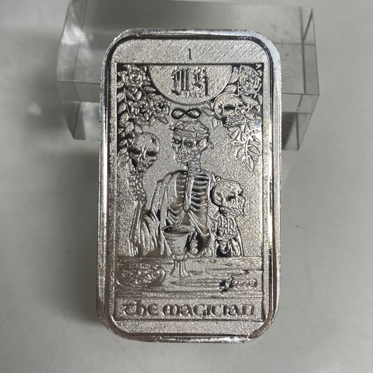 1 Ozt MK BarZ Mint The Magician Tarot Card Art Bar.999 FS
