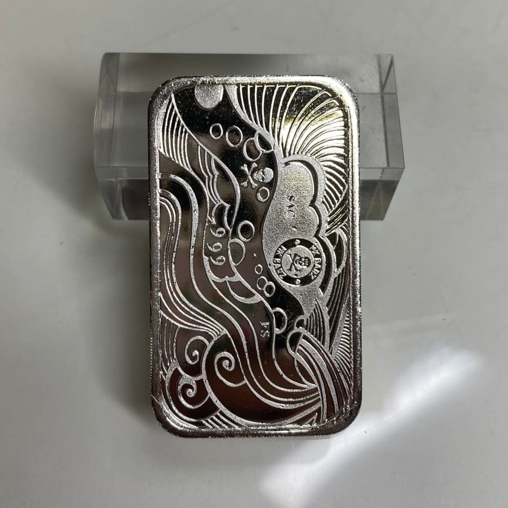 1 Ozt MK BarZ Mint The Magician Tarot Card Art Bar.999 FS