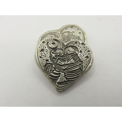 1 Ozt MK BarZ Moonlit Embrace Heart Bar Hand Poured.999 Fine Silver - Silver bullion