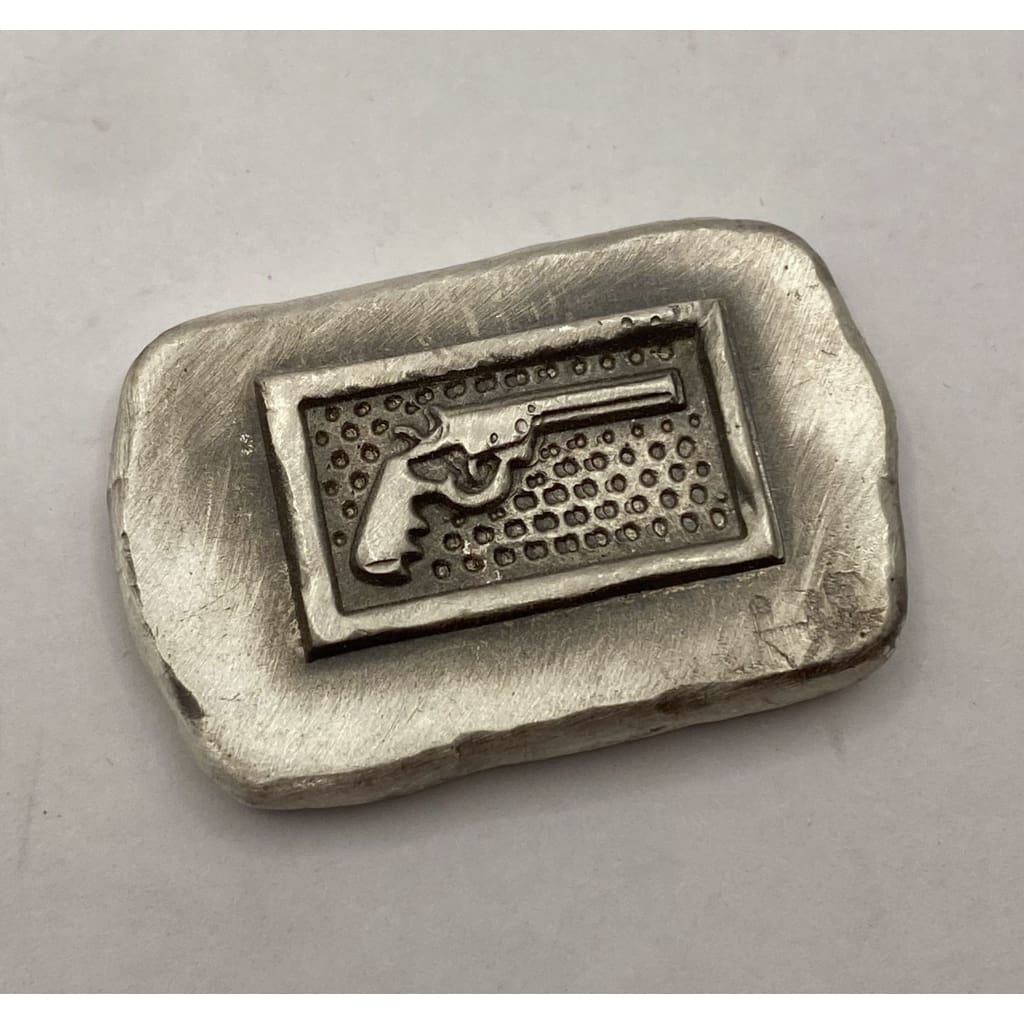 1 ozt MK BarZ Revolver Stamped Bar Hand Poured.999 FS
