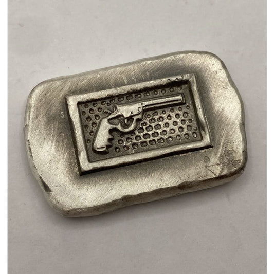 1 ozt MK BarZ Revolver Stamped Bar Hand Poured.999 FS