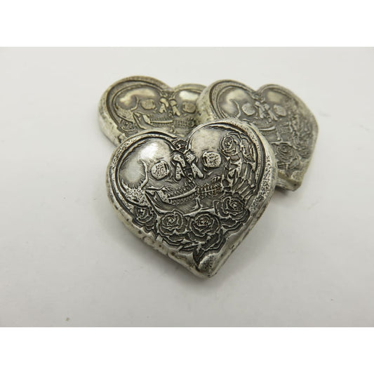 1 Ozt MK BarZ Undying Love Heart Bar Hand Poured.999 Fine Silver - Silver bullion