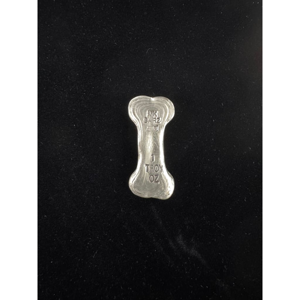1 Troy Oz MK BARZ ’BONE’.999 FS Hand Poured