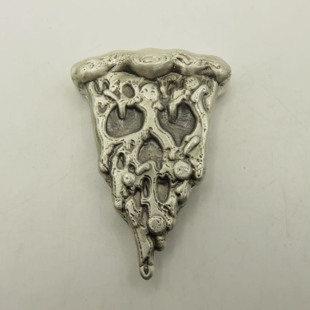 10 Troy Oz MK Barz.999 FS Terrifyingly Tasty- Haunted Pizza Slice LTD Silver Bar