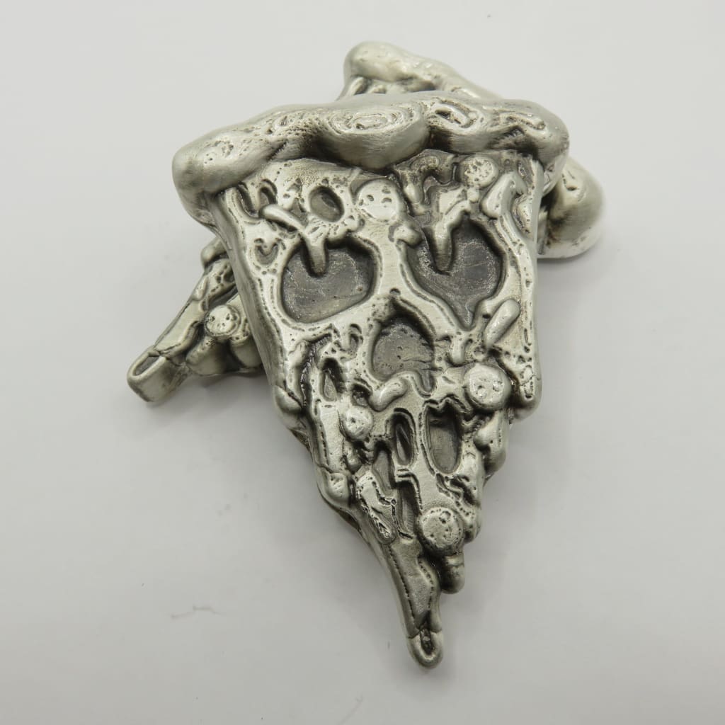 10 Troy Oz MK Barz.999 FS Terrifyingly Tasty- Haunted Pizza Slice LTD Silver Bar