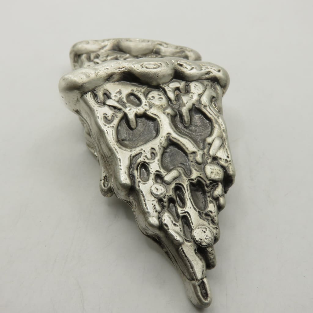 10 Troy Oz MK Barz.999 FS Terrifyingly Tasty- Haunted Pizza Slice LTD Silver Bar