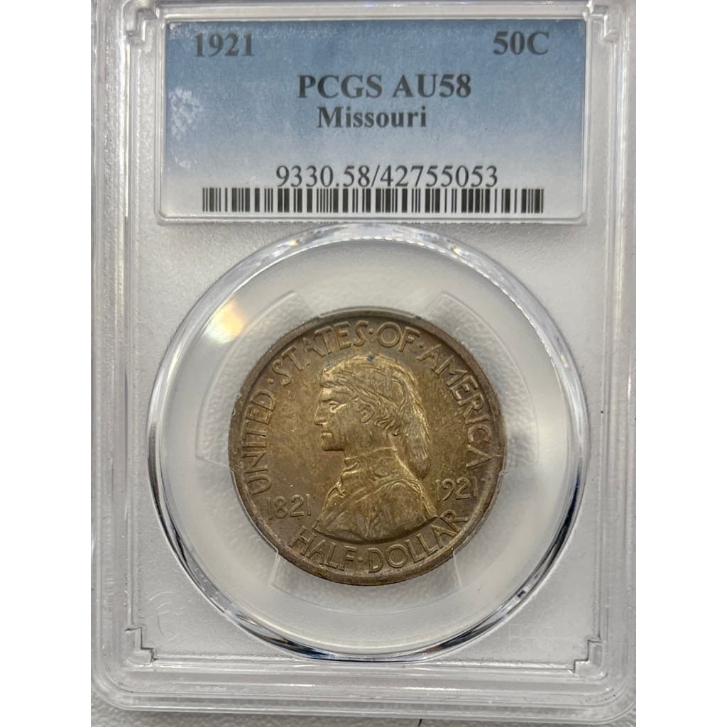 1921 PCGS AU58 MISSOURI 50 CENT