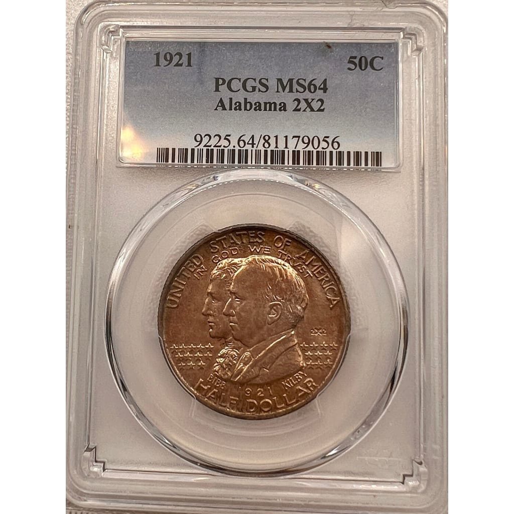 1921 PCGS MS64 ALABAMA 2X2 50 CENT