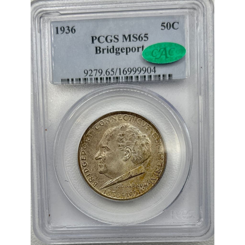 1936 PCGS MS65 BRIDGEPORT 50 CENT