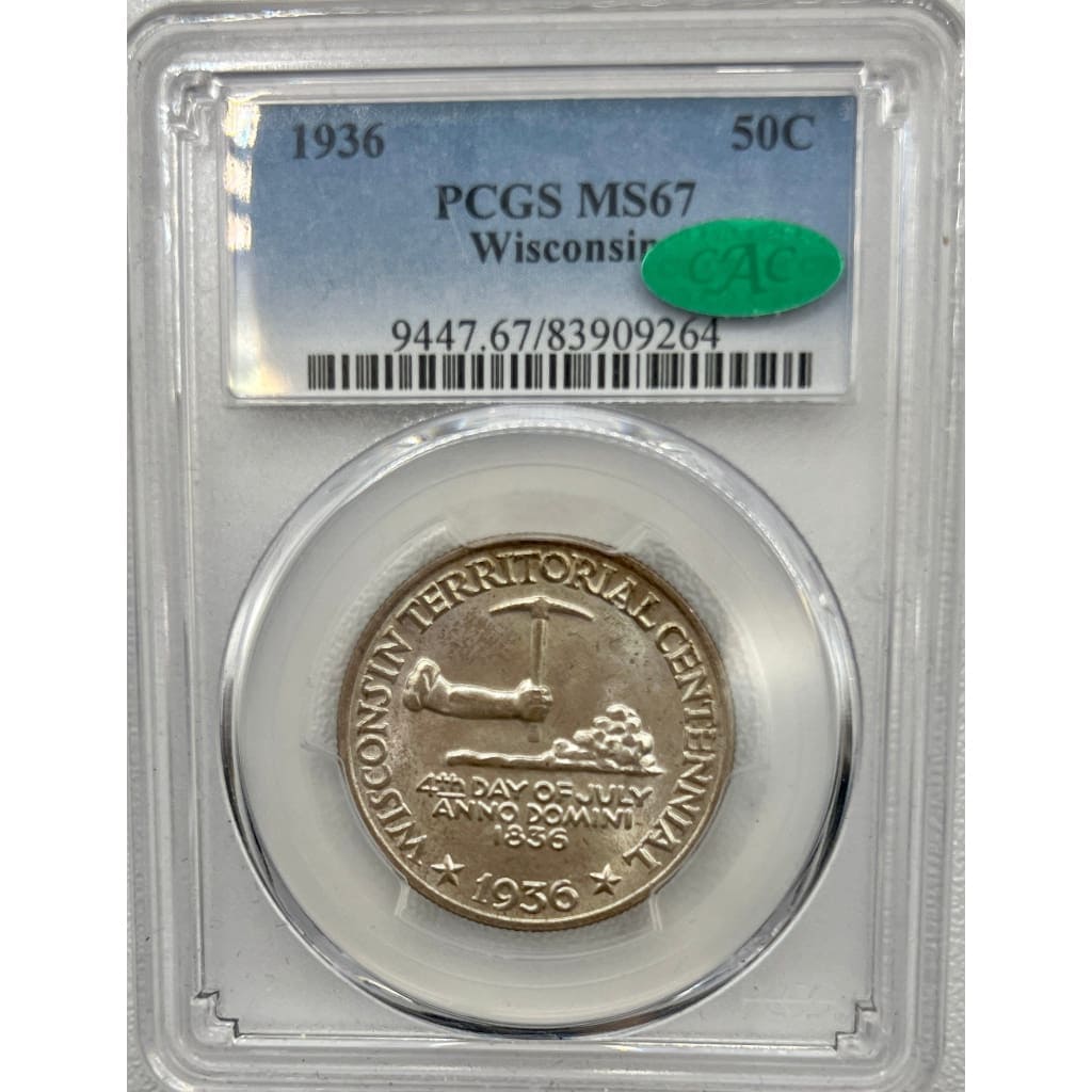 1936 PCGS MS67 WISCONSIN 50 CENT