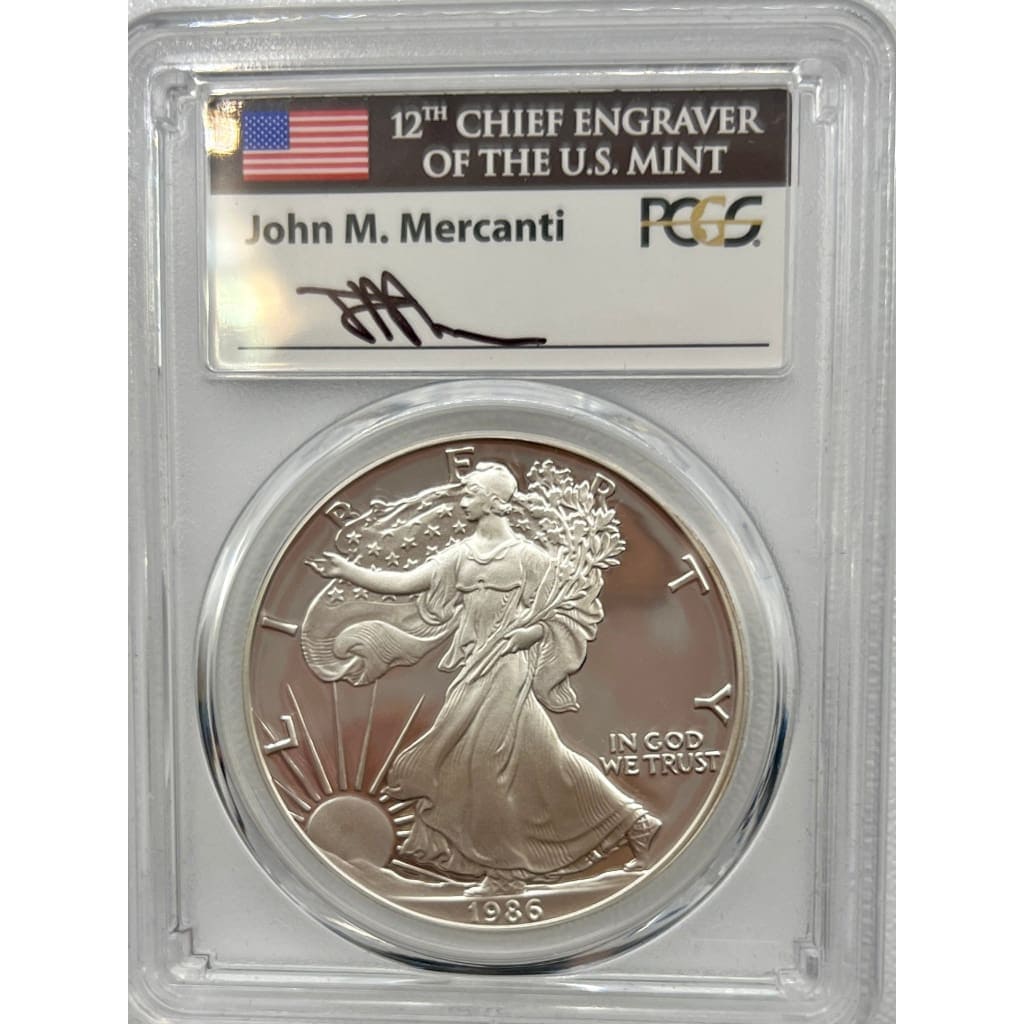 1986-S PCGS PR70DCAM SILVER EAGLE DOLLAR