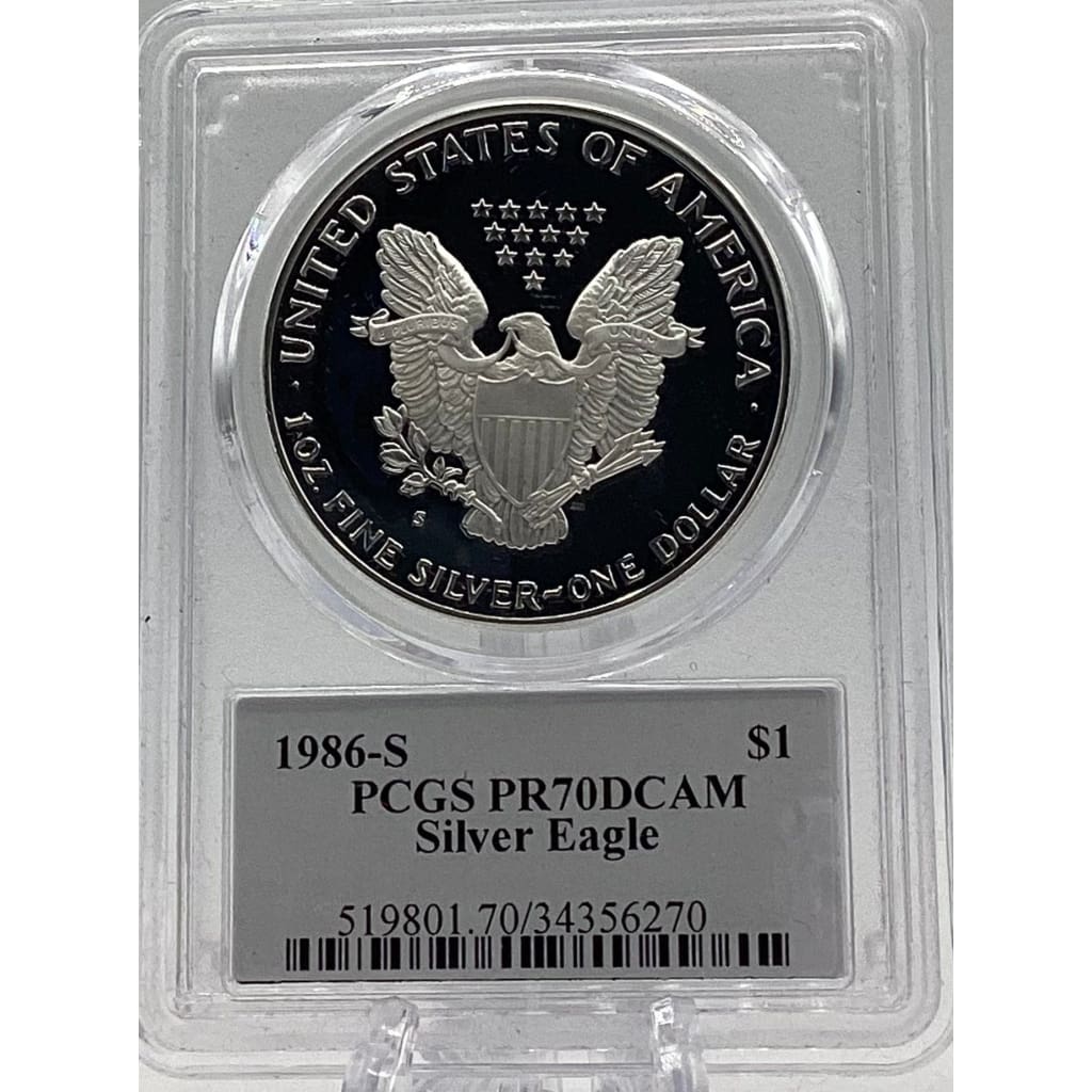 1986 - S PCGS PR70DCAM SILVER EAGLE DOLLAR