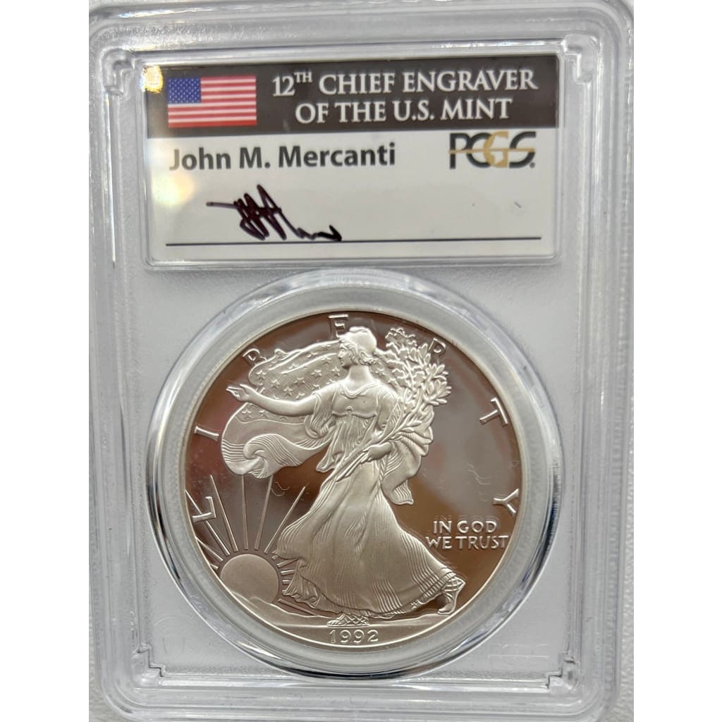 1992-S PCGS PR70DCAM SILVER EAGLE DOLLAR