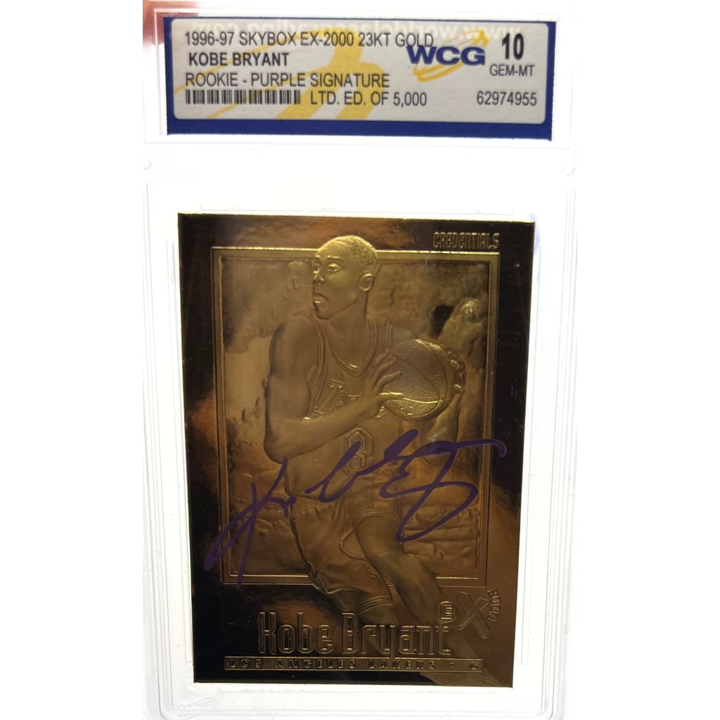 1996-97 SKYBOX EX2000 23KT GOLD KOBE BRYANT ROOKIE PURPLE SIGNATURE