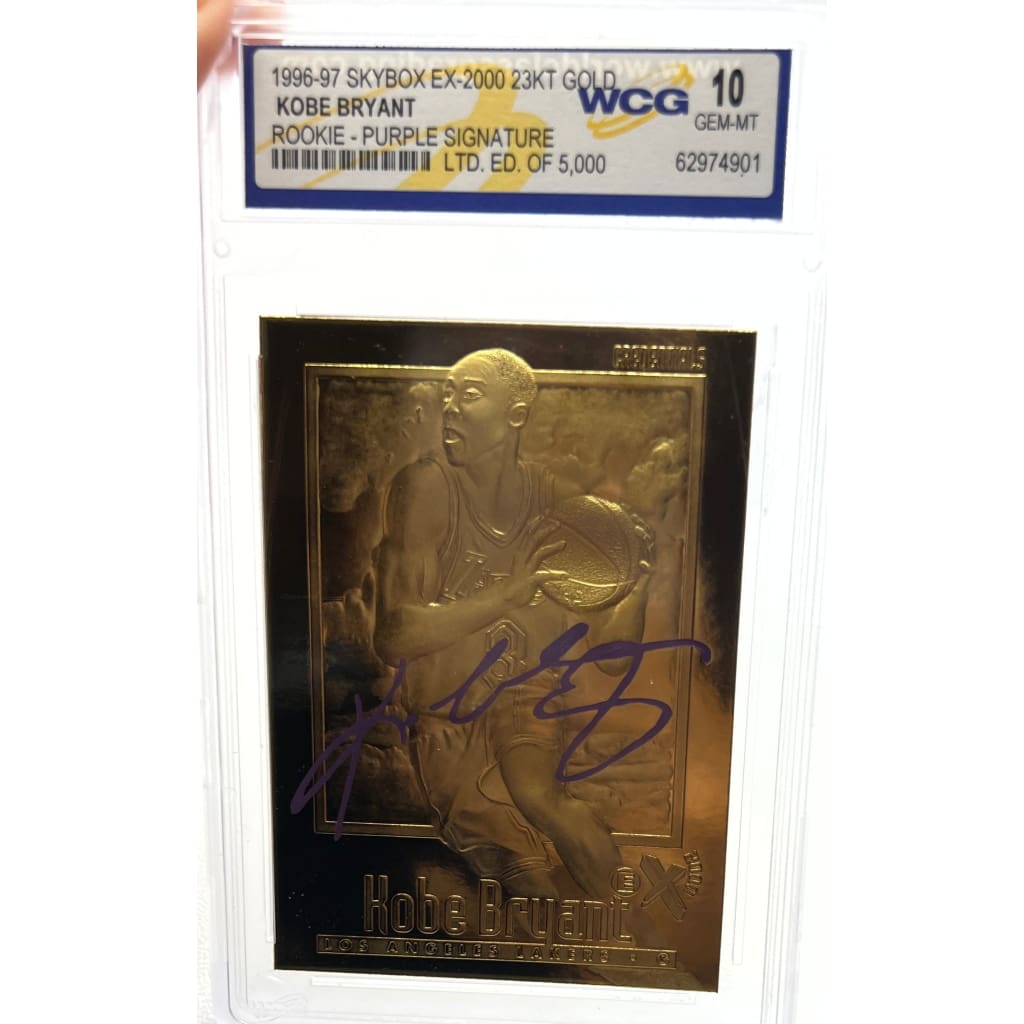1996-97 SKYBOX EX2000 23KT GOLD KOBE BRYANT ROOKIE PURPLE SIGNATURE