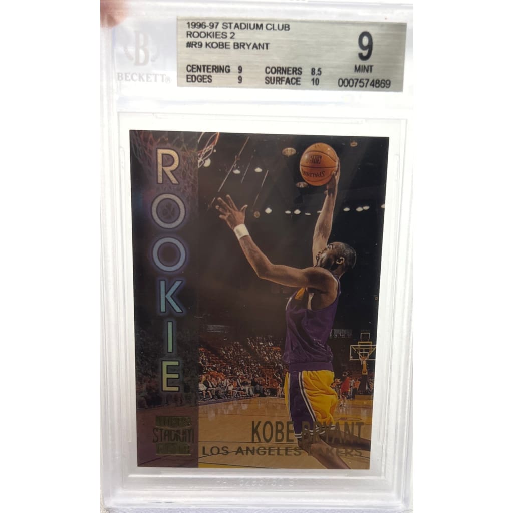 1996-97 STADIUM CLUB ROOKIES 2 #R9 KOBE BRYANT SLABBED