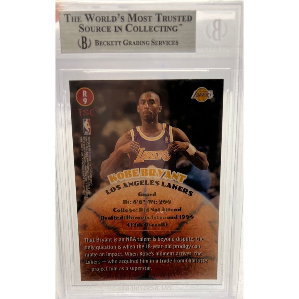 1996-97 STADIUM CLUB ROOKIES 2 #R9 KOBE BRYANT SLABBED
