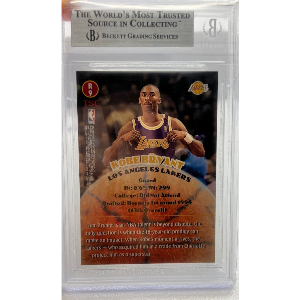 1996-97 STADIUM CLUB ROOKIES 2 #R9 KOBE BRYANT SLABBED