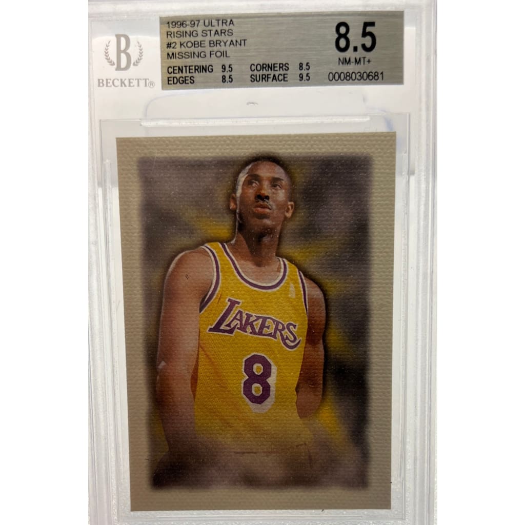 1996-97 ULTRA RISING STARS KOBE #2 BRYANT MISSING FOIL SLABBED