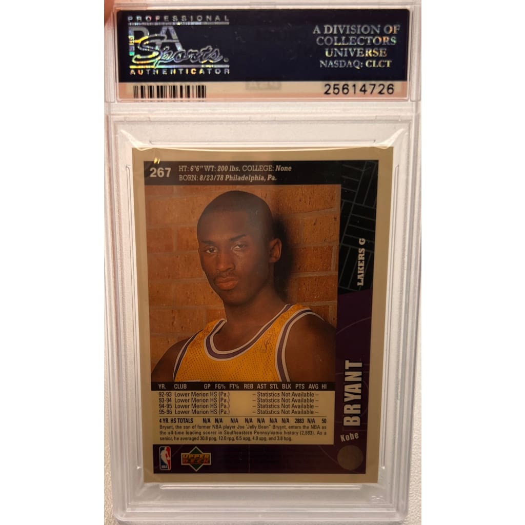 1996 COLL. CHOICE #267 KOBE BRYANT GEM MT 10