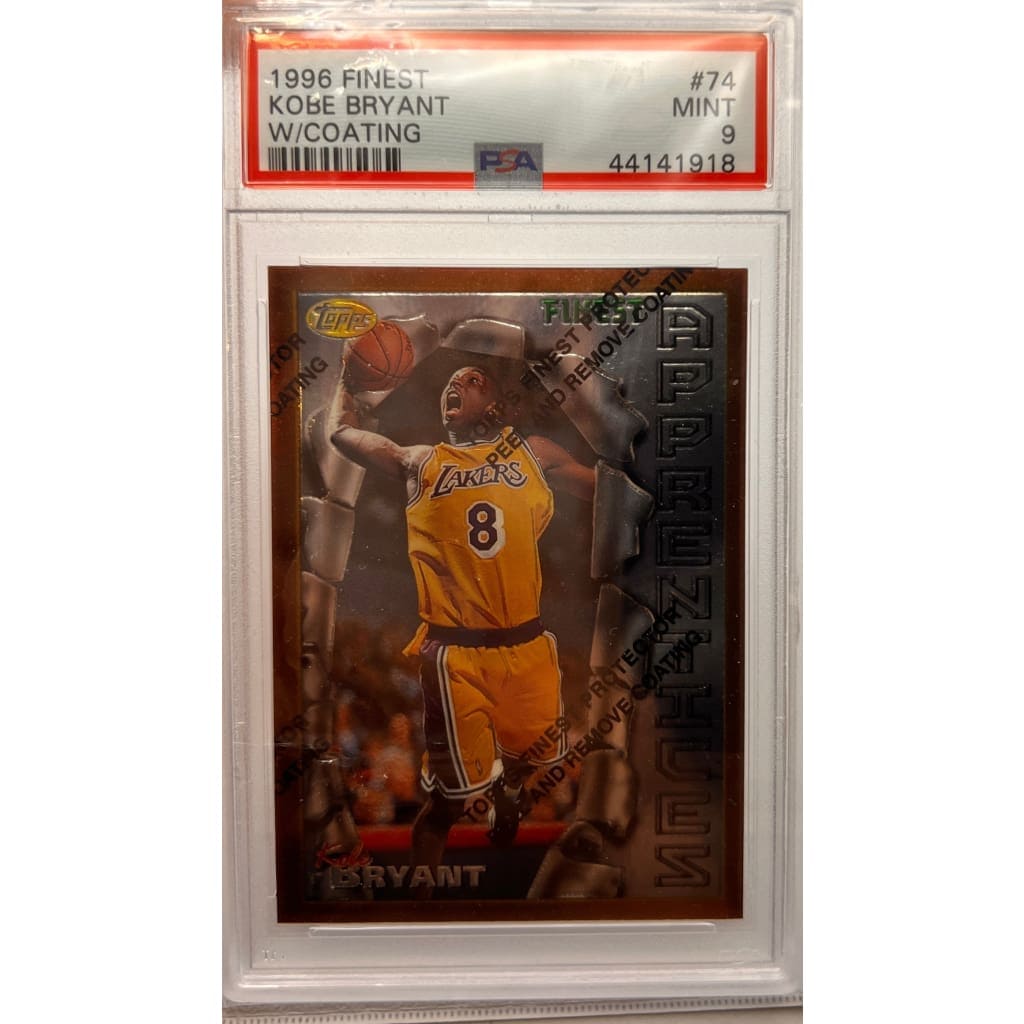 1996 FINEST #74 KOBE BRYANT W COATING MINT 9 SLABBED