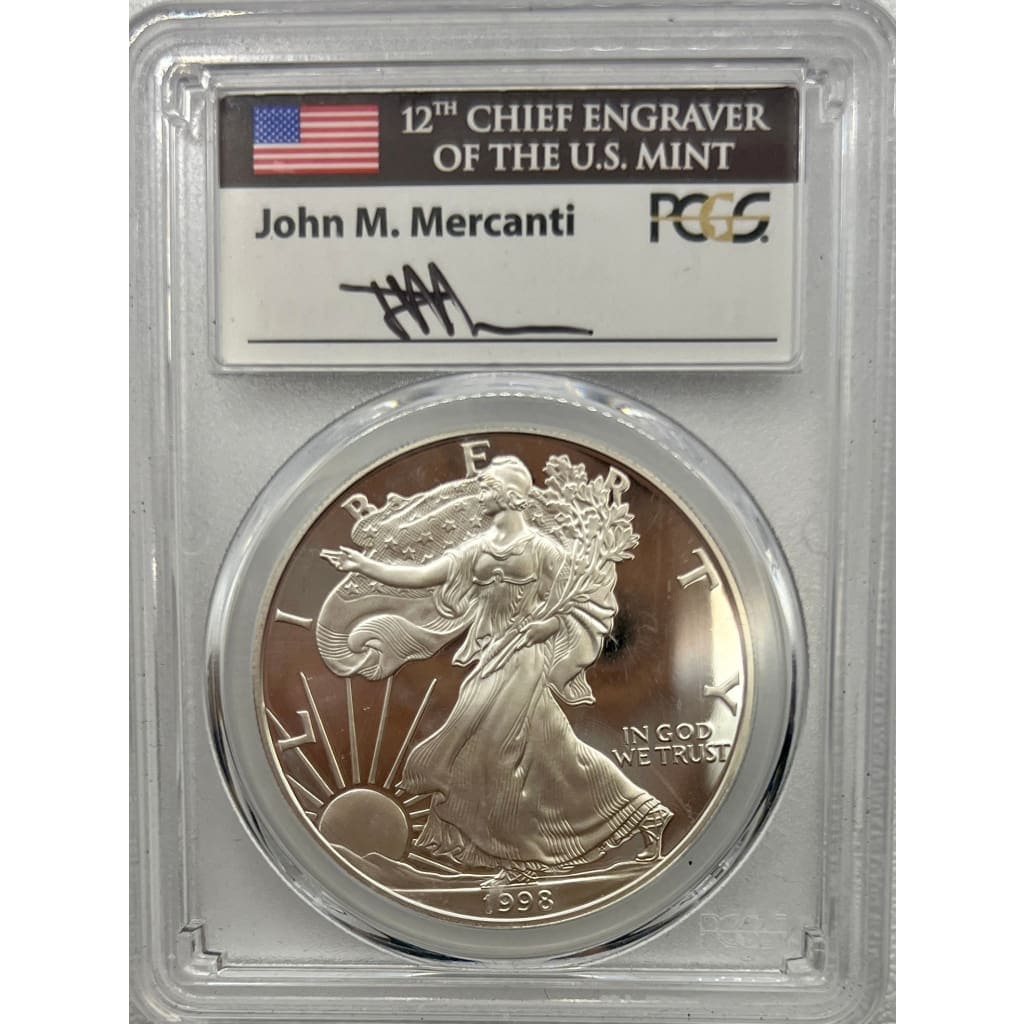 1998-P PCGS PR70 DCAM SILVER EAGLE DOLLAR