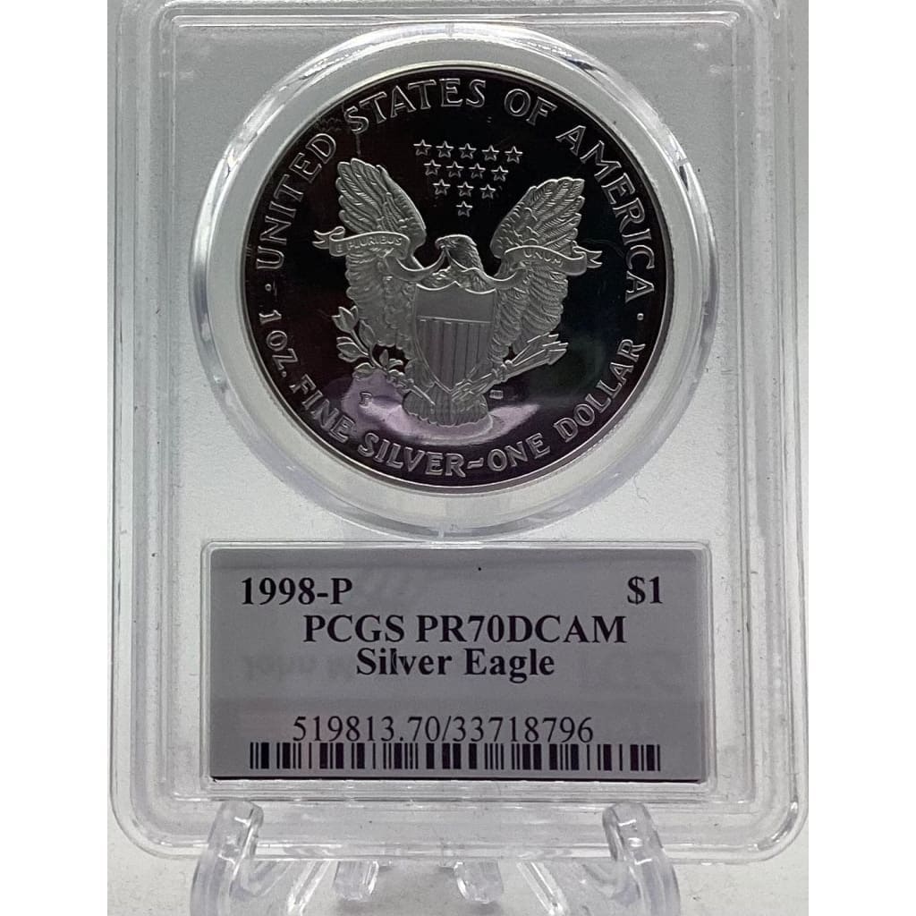 1998 - P PCGS PR70DCAM SILVER EAGLE DOLLAR
