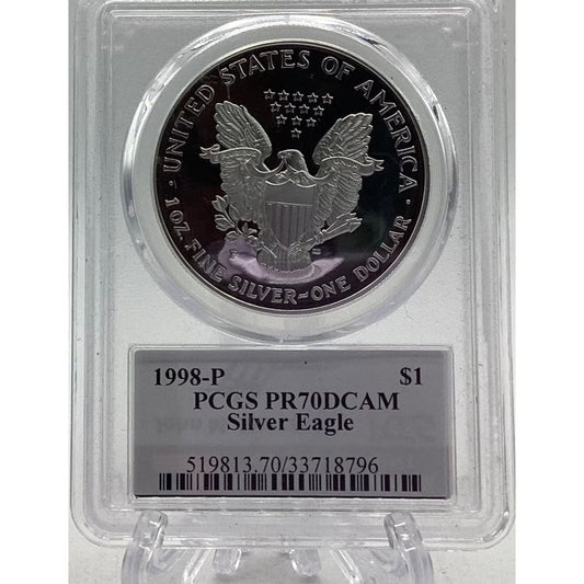 1998 - P PCGS PR70DCAM SILVER EAGLE DOLLAR