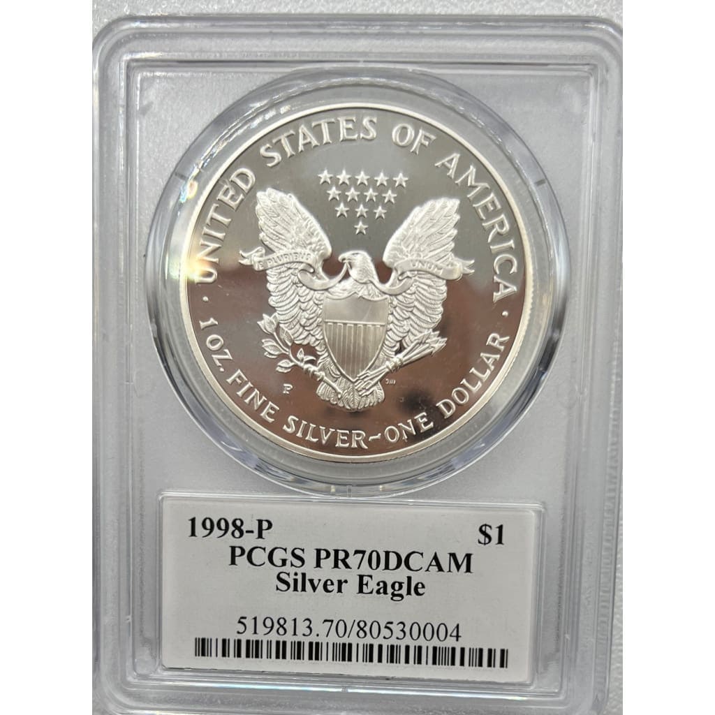 1998 PCGS PR70DCAM SILVER EAGLE DOLLAR