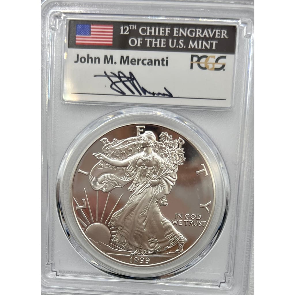 1999-P PCGS PR70DCAM SILVER EAGLE DOLLAR