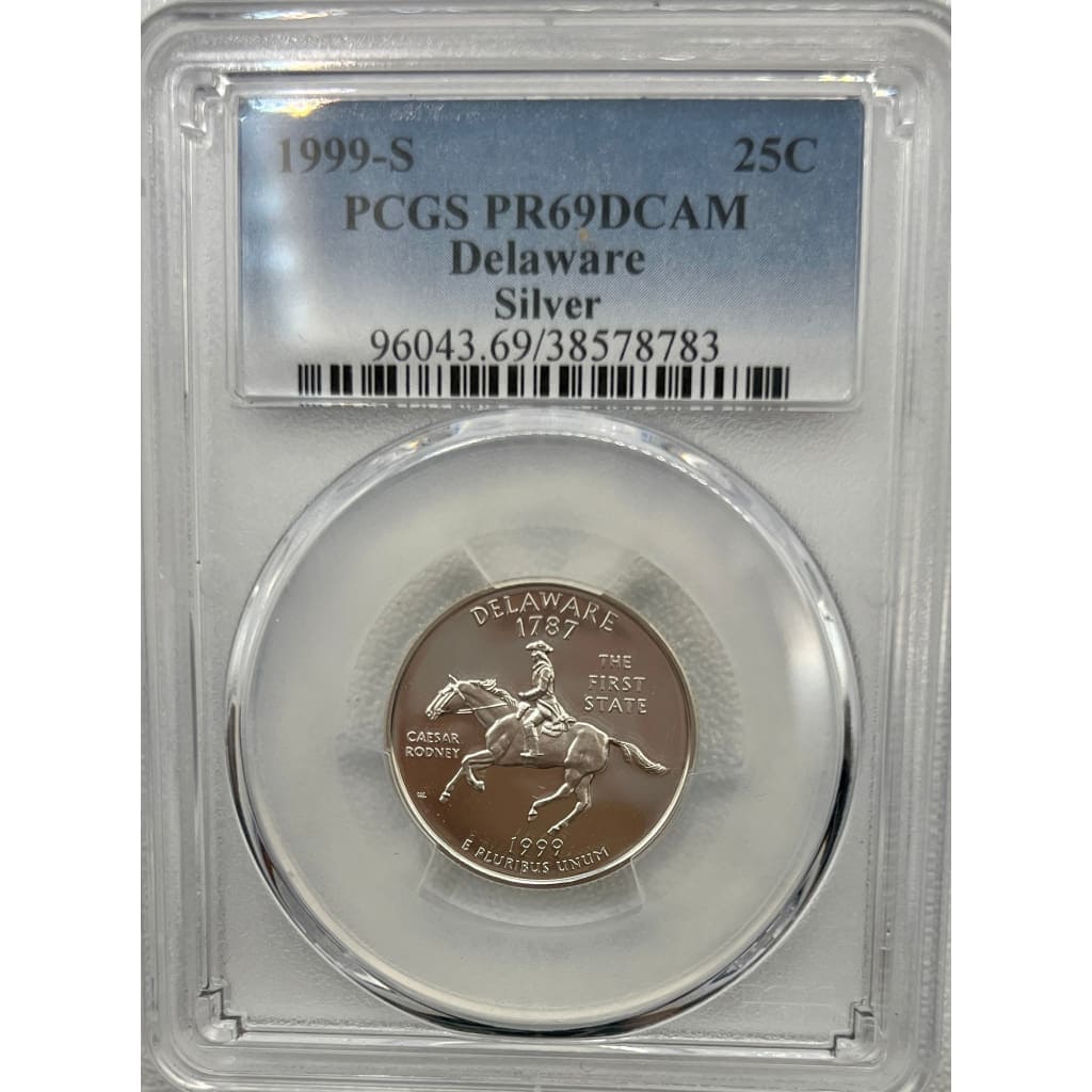 1999-S PCGS PR69DCAM DELAWARE 25 CENT