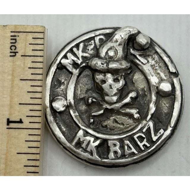 2 Oz MK BarZ MK Clown Logo Raised Hand Poured Design.999 FS