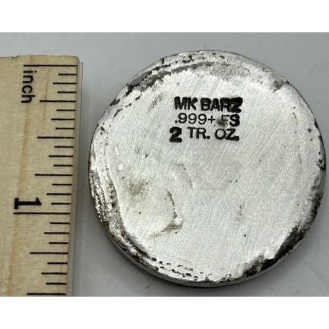 2 Oz MK BarZ MK Clown Logo Raised Hand Poured Design.999 FS