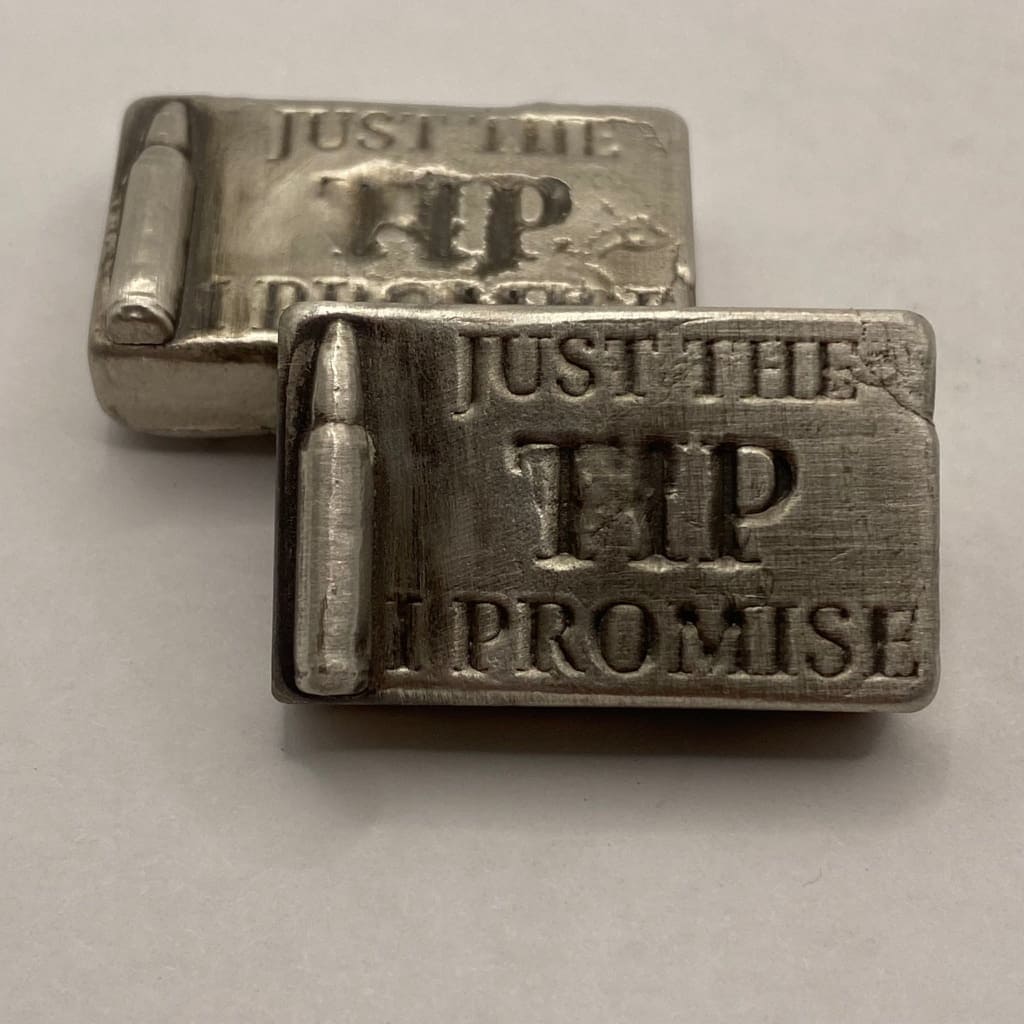 2 Oz MK BarZ Just The Tip I Promise Bar Hand Poured.999 Fine Silver