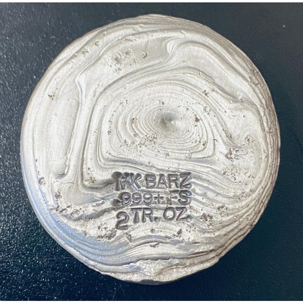 2 Oz MK BarZ Pirates Bullion Treasure Round.999 FS Hand Poured